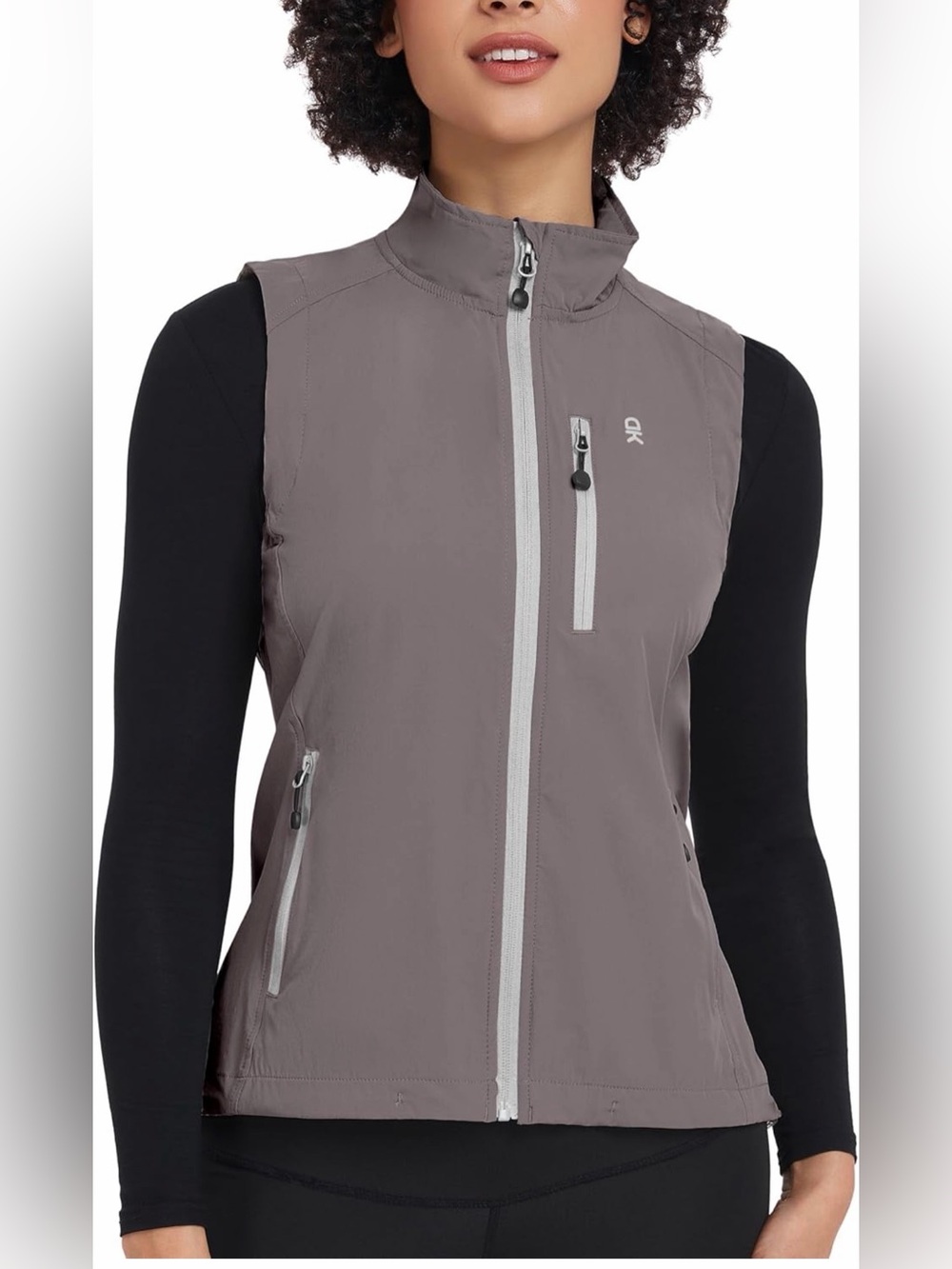 OK Outdoor Women's Gray Zip-Front Lightweight Vest B3-1162